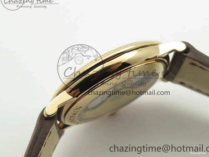 0328 Villeret 6651 RG ZF 1:1 Best Edition White Dial On Brown Leather Strap A Unique 8097